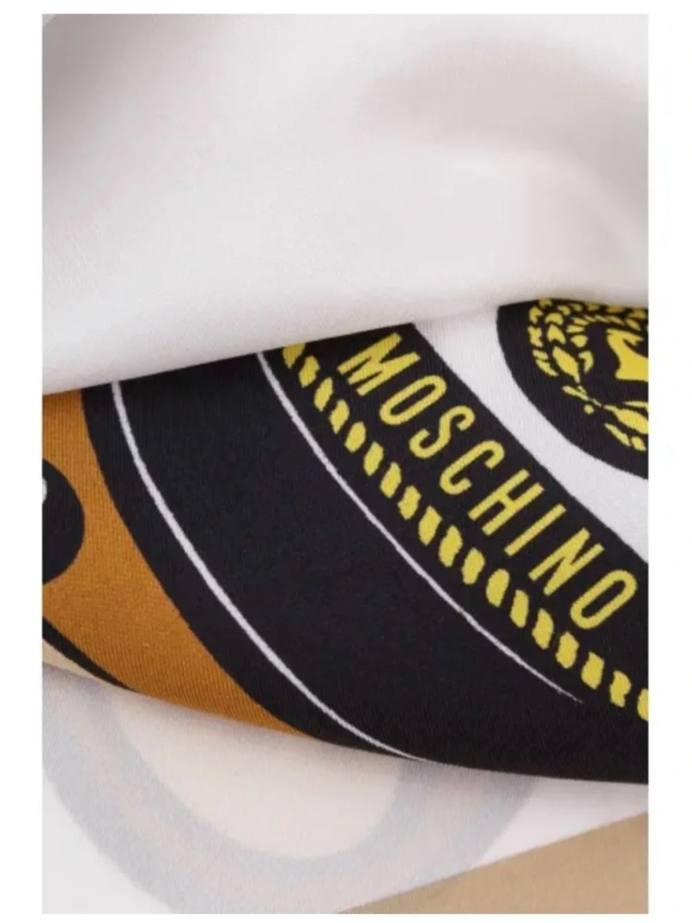 Moschino Beige & White Teddy Sailor Print Scarf Panel
